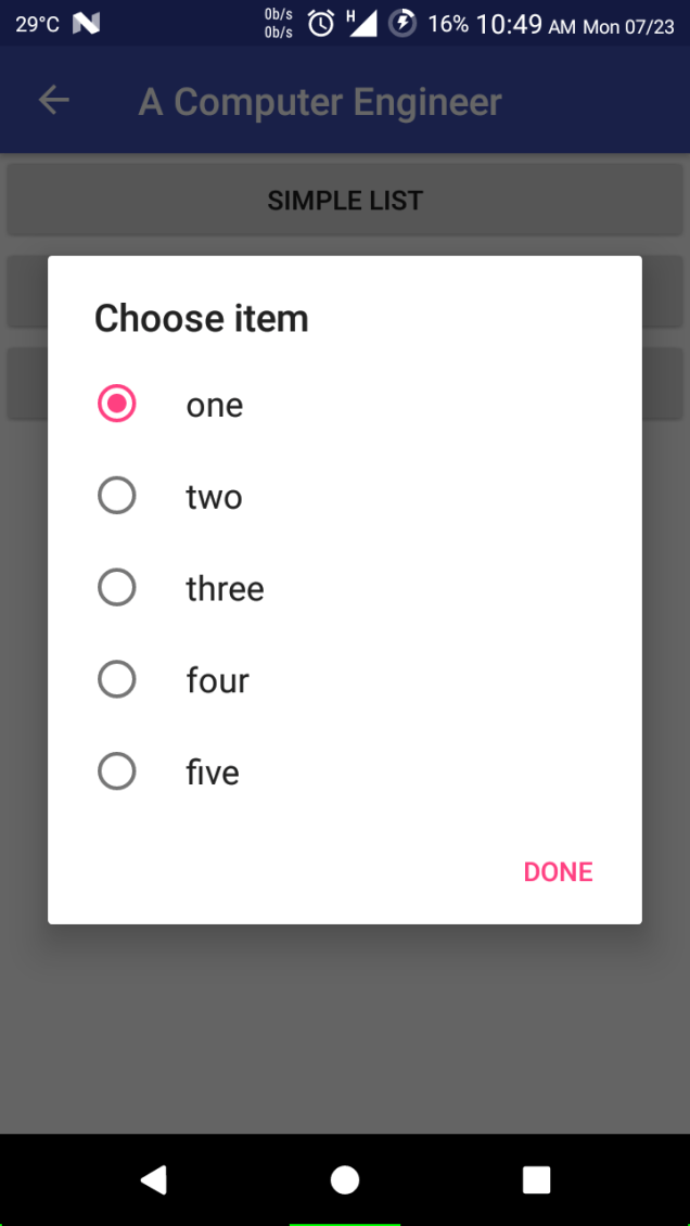 Radio Button List in AlertDialog