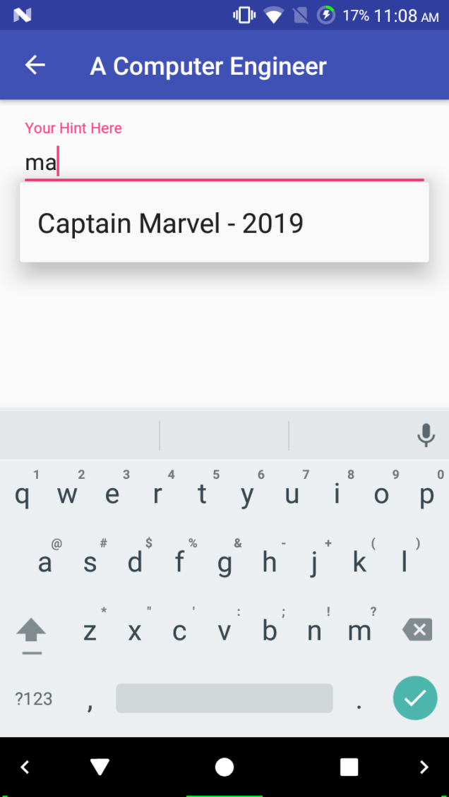 AutoCompleteTextView in Android